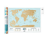 Стирающаяся скретч карта мира Travel Map Holiday Lagoon World (английский язык) в тубусе