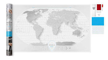 Прозора скретч-мапа світу Travel Map AIR World (англійська мова) у тубусі