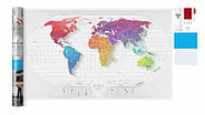 Прозора скретч-мапа світу Travel Map AIR World (англійська мова) у тубусі, фото 3