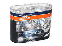 Лампа OSRAM H7 Nigth Breaker Unlimited H7 12V 55W (неориг) +110% (DUO BOX 64210), (OSRAM)