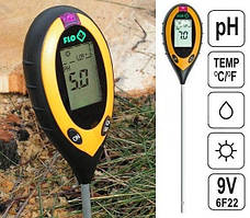 Професійний аналізатор ґрунту 4 в 1 FLO 89000 (РН, вологість, освітленість, температура). Польща