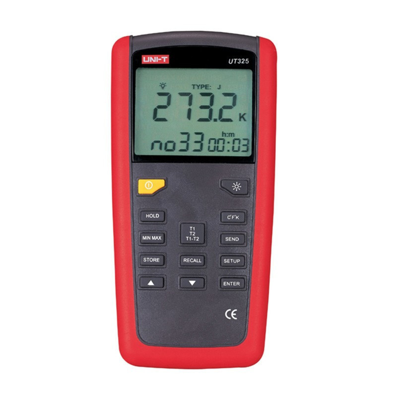 Двухканальный термометр UNI-T UT325 (-250~1767℃) с совместимостью с термопарами К,J,T,E,R,S,N типов, ПО