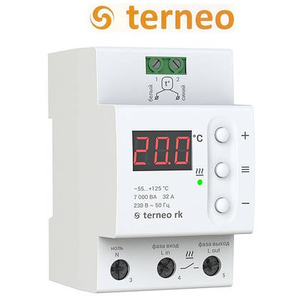 Терморегулятор Terneo rk (32 А) для електричного котла (на DIN-рейку) Україна, фото 1