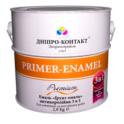 Емаль по металу і іржі «ГРУНТ-ЕМАЛЬ 3в1» ДНІПРО-КОНТАКТ 2,8 кг