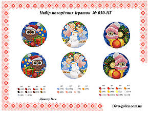 Набір новорічних іграшок  (заготовка) №030