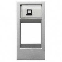 Лицьова панель комп'ютерних і телефонних розеток, 1-модуль (срібний) Zenit ABB N2118.1 PL