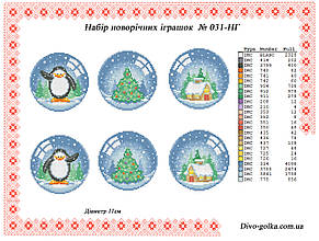 Набір новорічних іграшок  (заготовка) №031