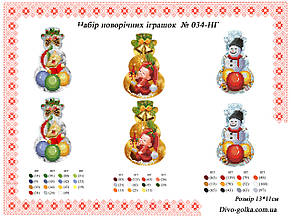 Набір новорічних іграшок  (заготовка) №034