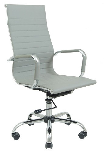 Крісло офісне Балі Хром механізм Deep Tilt шкірозамінник Сірий (Richman ТМ)