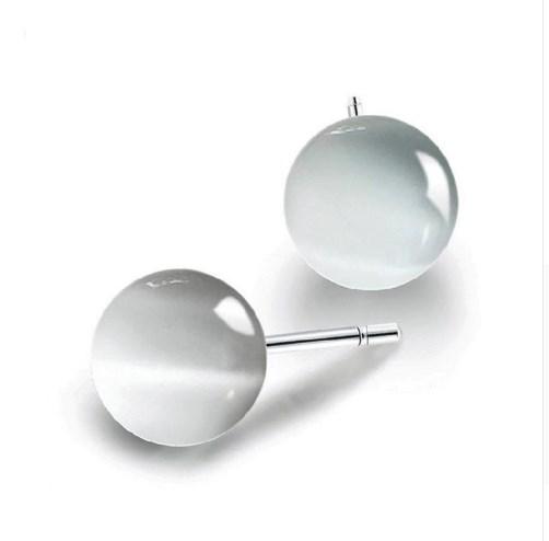 Срібні сережки гвоздики Шар стерлінгове срібло 925 проби місячний камінь
