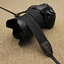 Ремінь для фотоапарата універсальний нашийний тканинний CAMERA STRAP на шию для фотокамери чорний, фото 4
