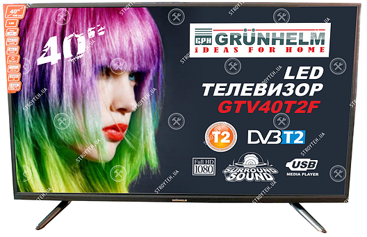 Телевізор Grunhelm GTV40T2F 40 дюймів, Full HD 1920х1080, фото 1