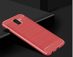 Чохол Carbon для Samsung A6 2018 бампер червоний