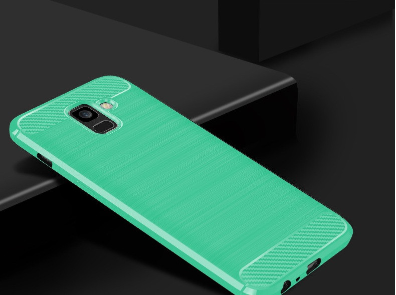 Чохол Carbon для Samsung A6 2018 бампер м'ятний