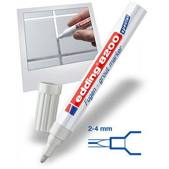 Маркер білий 2-4 мм, для догляду за кахлем Edding e-8200 Tile