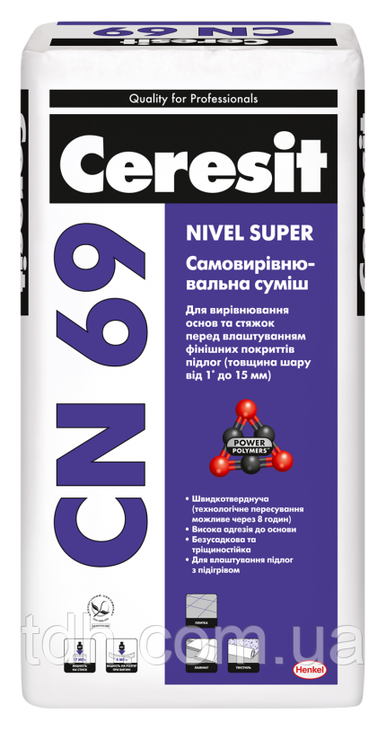 CN-69/25 кг "Ceresit" смесь самовыравнивающаяся (3-15мм) 25 кг