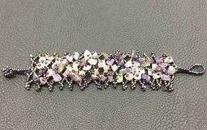 Браслет із природним аметистом ручна робота