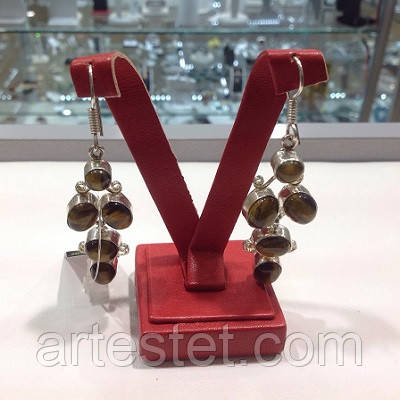 Сережки з тигровим оком