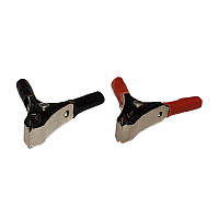 Затискач крокодила акумуляторний 10 А пара червоний + чорний, L = 70 мм