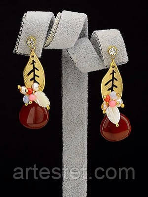 Сережки із сердоликом, фото 1