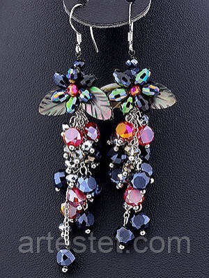 Сережки з перламутром і сердечком, фото 1