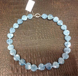 Кольє з природного аквамарину