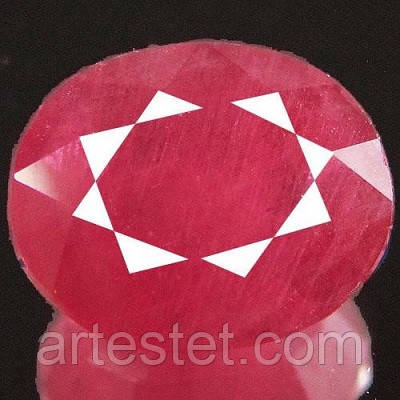 Рубин природний 2.90 ct, овал. езіянда. Розмір: 9 x 7.5 x 4 мм, фото 1