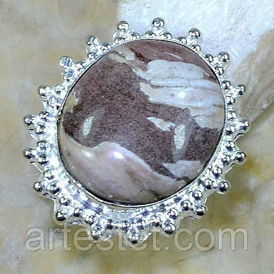 Срібне кільце з яшмою; Розмір: 17.5, фото 1