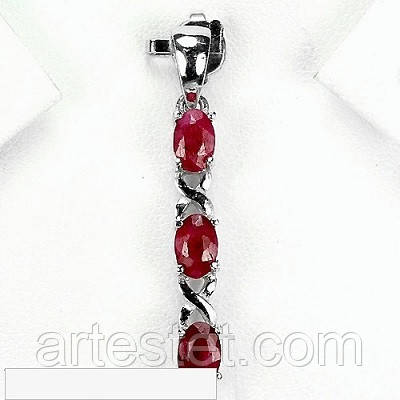Срібна підвіска з рубінами, фото 1