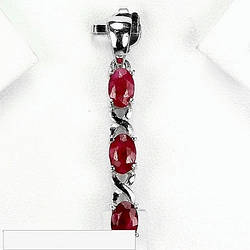 Срібна підвіска з рубінами