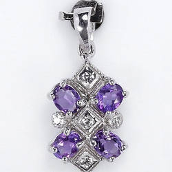 Кулон з аметистами в серебрі