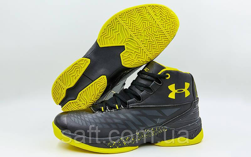 Обувь для баскетбола мужская Under Armour (41-45) (PU, черный-желтый) - фото 1 - id-p801121793