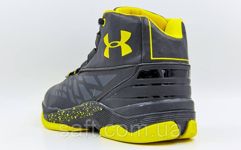 Обувь для баскетбола мужская Under Armour (41-45) (PU, черный-желтый) - фото 6 - id-p801121793