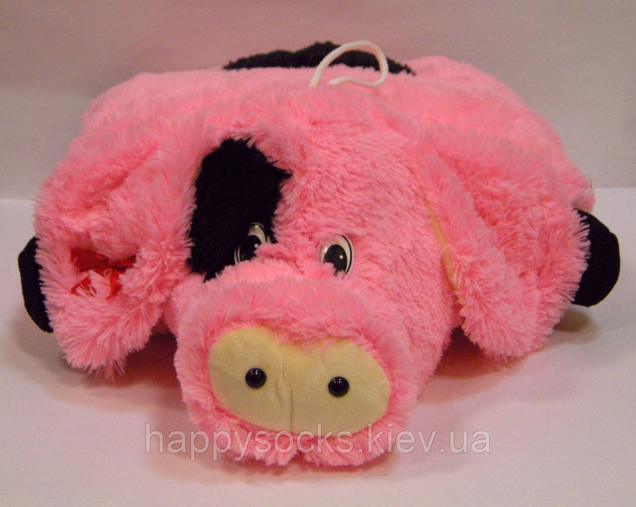 Декоративна хутряна подушка Свинка, фото 1