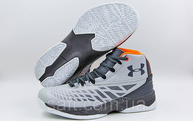 Обувь для баскетбола мужская Under Armour (41-45) (PU, серый-белый) - фото 1 - id-p801180185