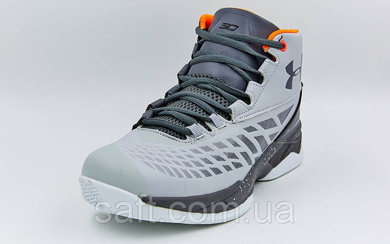 Обувь для баскетбола мужская Under Armour (41-45) (PU, серый-белый) - фото 4 - id-p801180185