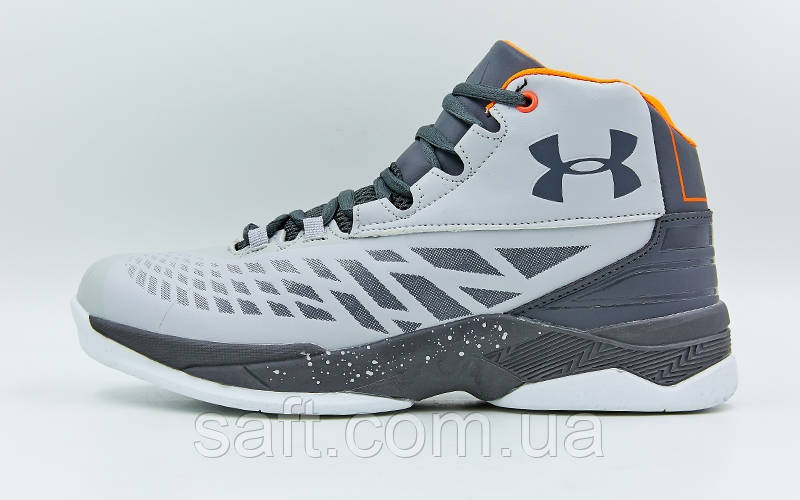 Обувь для баскетбола мужская Under Armour (41-45) (PU, серый-белый) - фото 5 - id-p801180185