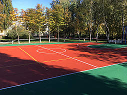 Двухслойное покрытие для спортивной площадки г. Миргород 26