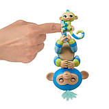 Інтерактивна мавпочка WowWee Fingerlings Baby Monkey&Mini BFFs Billie&Aiden Finger Puppets, Blue Green, фото 3