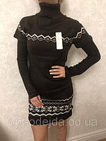 Свитер женский удлиненный, платье вязаное LA FEMME MODE, Турция