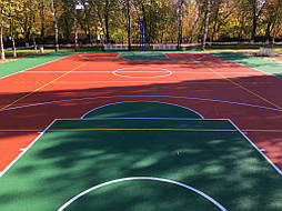 Двухслойное покрытие для спортивной площадки г. Миргород 31