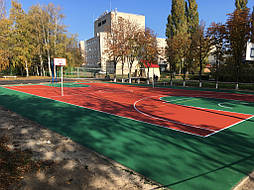 Двухслойное покрытие для спортивной площадки г. Миргород 38