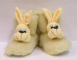 Кімнатні дитячі чобітки Зайчик із овчини 29р(19-19.5 см)