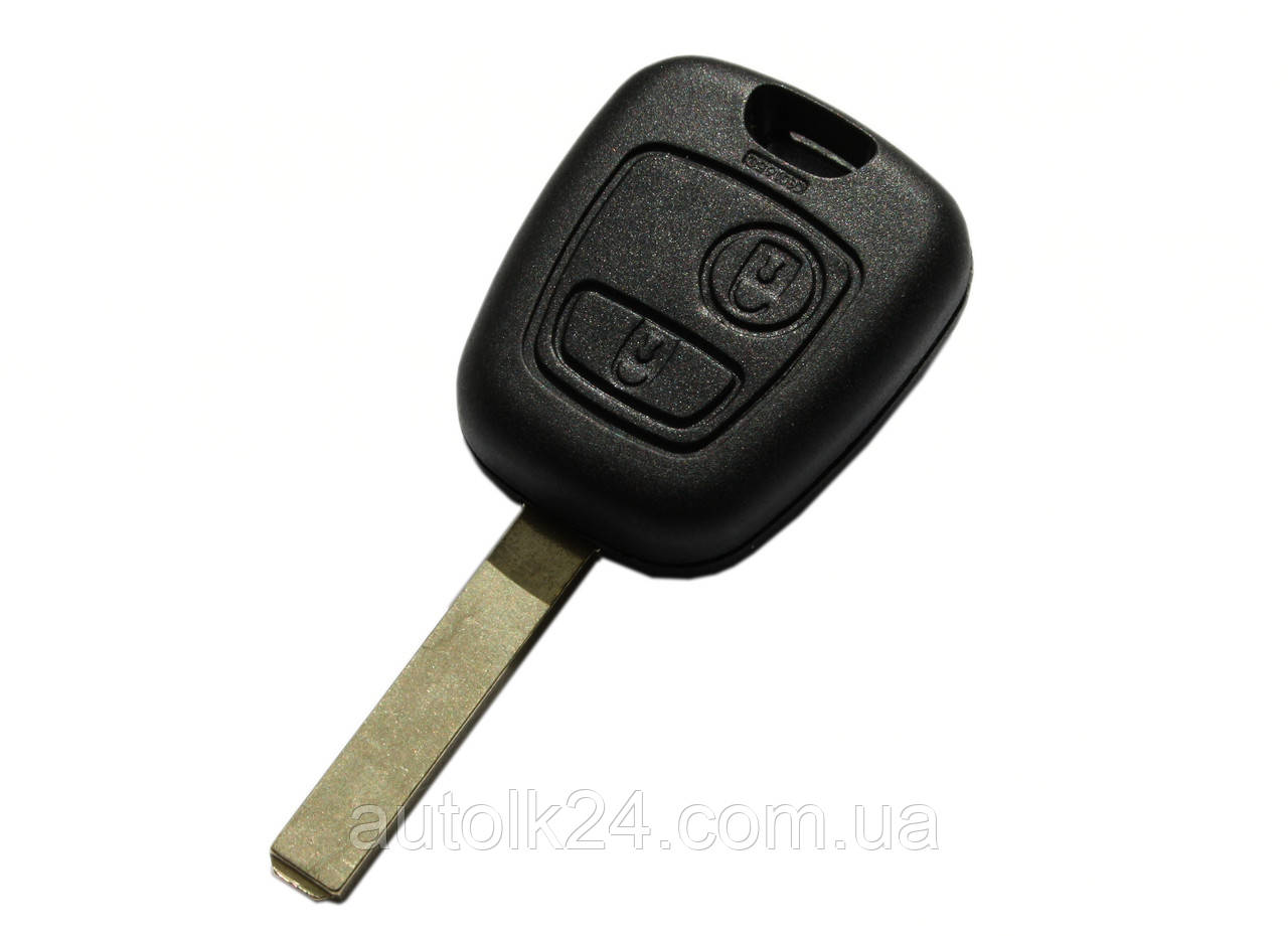 Корпус ключа Citroen 2 кнопки лезвием HU83