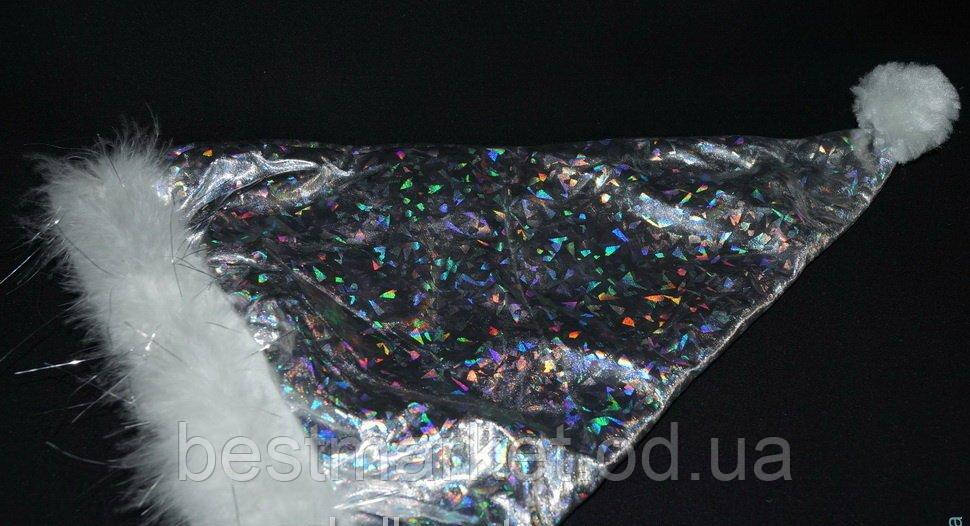 Новорічна Шапка Снігурочки Сірий Хамелеон з Мехом Упаковка 12 шт.