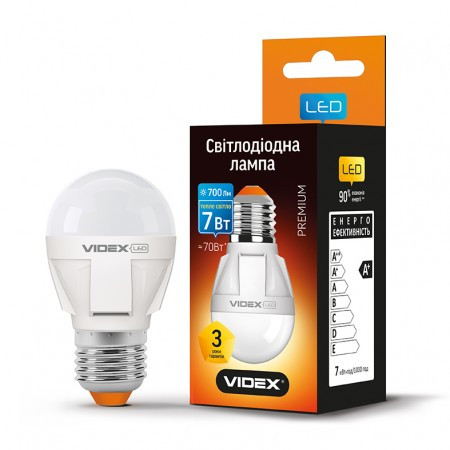 LED лампа VIDEX G45 7W 4100K E27 220V