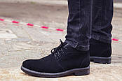 Чоловічі замшеві чорні черевики (натуральний замш), фото 3