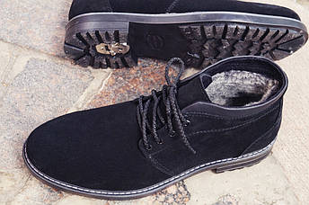 Чоловічі замшеві чорні черевики (натуральний замш), фото 2