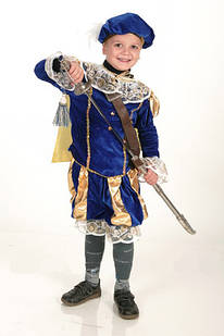 Карнавальний костюм Принц, Паж, синій (велюр) для хлопчика