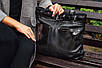 Жіноча шкіряна сумка 24 чорний флотар/наплак, фото 5